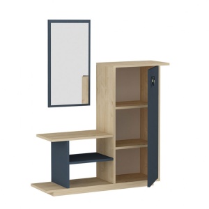 Mobilier pentru hol cu oglinda Model Ceel, Natur/Gri Inchis, 80x29.5x90 cm - Img 4