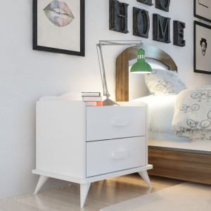 Noptiera Model Brooks, Alb, 60xx42.1x58.6cm - Img 2