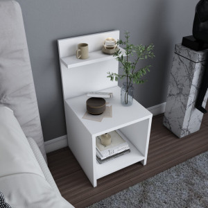 Noptiera Model Bryant, Alb, 35.6x37.4x72cm - Img 2