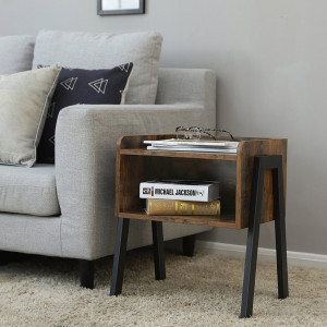 Noptiera Model Hutchinson, Maro Rustic/Negru, 46x35x51.5cm - Img 3