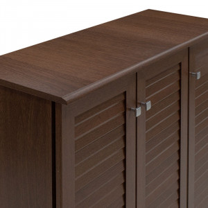 Pantofar cu 3 uși, capacitate 16 perechi, Nuc, 89,5 × 34,5 × 91,5 cm - Img 7
