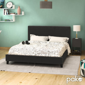 Pat dublu 150x200 cm Nevil 144 Negru Mat - Img 2