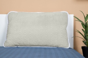 Pernă matlasată 4 Anotimpuri, microfibră Soft Touch, Gri/Alb, 50 × 70 cm