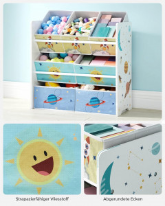 Raft Camera Copii cu 7 Cutii detasabile Model Kendra, Multicolor, 62.5x29.5x60 cm - Img 6
