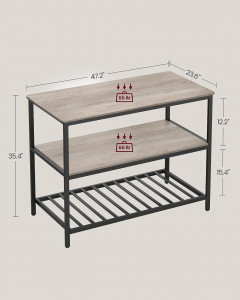Raft de organizatoare pentru Bucatarie Model Saylor, Gri/Negru, 120x60x90 cm - Img 6