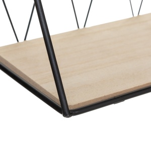 Raft de perete Anneza, natural/negru, 48x12x20 cm - Img 2