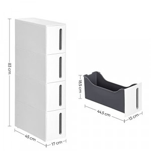 Raft pentru bucatarie, Songmics, Gri-Alb, 45x17x84 cm - Img 5