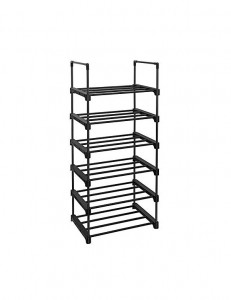 Raft pentru pantofi Model Leona, Negru, 45x30x106 cm