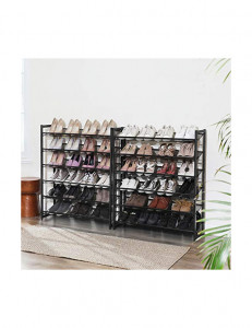 Raft pentru pantofi Model Madisyn, Negru, 92x30x223 cm - Img 3