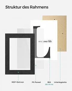 Rama foto, Songmics, Negru, 60x49.3x3.6 cm - Img 6
