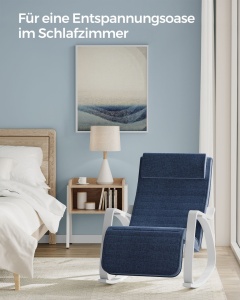 Scaun balansoar Songmics Albastru 121.5x67x84 cm - Img 3