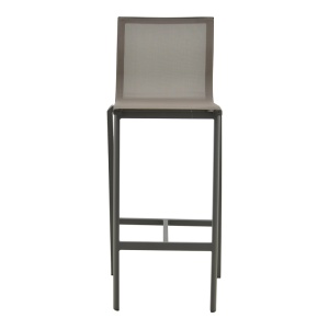 Scaun Bar Exterior Melina, Stivuibil, Aluminiu/Textilene, Antracit/Gri, 57x52.5x106.5 cm - Img 6