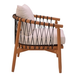 Scaun cu Brate Model Haibo, Natur, 80x76x72 cm - Img 3