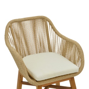 Scaun cu Brate Model Kalie, Natur/Bej, 60x61x80 cm - Img 6