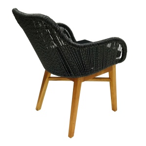 Scaun cu Brate Model Kalie, Natur/Negru, 60x61x80 cm - Img 2