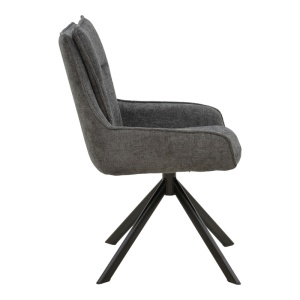Scaun cu Brate Model Konelian, Gri inchis/Negru , 54x63x88 cm - Img 3