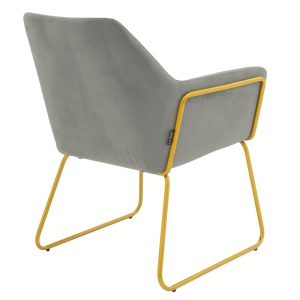 Scaun cu Brate Model Mira, Gri/Auriu, 65x69x86 cm - Img 2