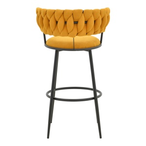 Scaun de bar Alkia, galben/negru, 50x56x95 cm - Img 5