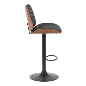 Scaun de bar Amani, negru/nuc, 50.5x54x87.5-107.5 cm - Img 3