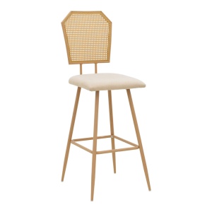 Scaun de bar Camilla I, bej/natural, 47.5x58x117 cm