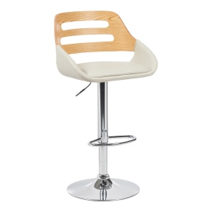 Scaun de bar Fern, gri/bej, 50x48.5x110.5 cm