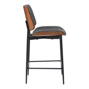 Scaun de bar Kathy, nuc/gri, 48.5x52.5x96 cm - Img 3