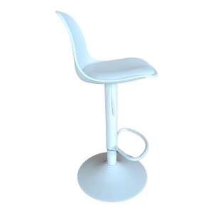 Scaun de bar Louser, alb, 44x46x114 cm - Img 2