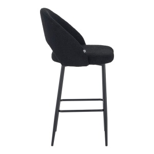 Scaun de bar Masebo, negru/negru, 48x52x97 cm - Img 3