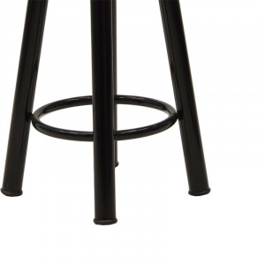 Scaun de bar Onyx stejar lemn - metal negru lucios D33x77cm - Img 3