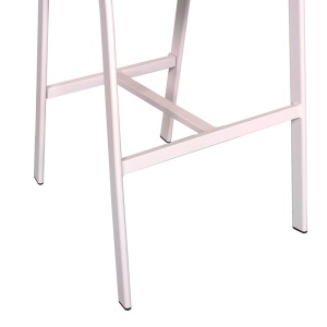 Scaun de bar pentru exterior, Model Phoenix, culoare alb si bej, aluminiu si poliratan, 53x58x103 cm - Img 4