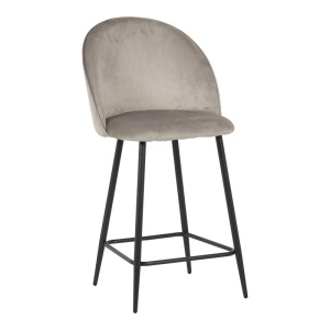 Scaun de bar Perch, negru/gri, 50x43x99 cm