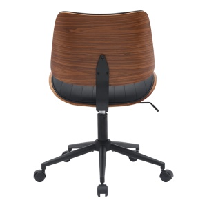Scaun de birou Amani, negru/nuc, 52x54x90.5 cm - Img 5