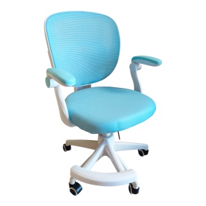 Scaun de birou Bernu, albastru deschis, 58x53x80-90 cm