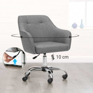 Scaun de birou, Songmics, Gri, 60.8x58x86 cm - Img 7