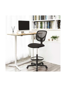 Scaun de birou, Songmics, Negru, OBN15BK, 60 x 60 x 117 cm - Img 2
