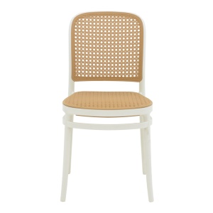 Scaun de exterior, Model Nereus, culoare alb si bej, Polipropilena, 45x43x84 cm - Img 5