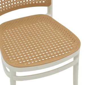 Scaun de exterior, Model Nereus, culoare alb si bej, Polipropilena, 45x43x84 cm - Img 15