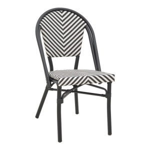 Scaun de Gradina Model Uarmin, Alb/Negru, 46x57x85 cm - Img 1