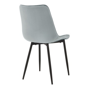 Scaun dining Berne, tapițat cu catifea, Gri/Negru, 53 × 57 × 87 cm - Img 2