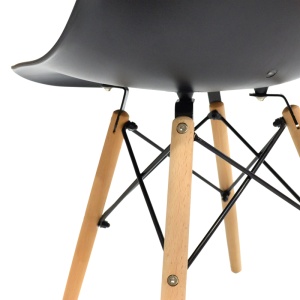 Scaun dining Julita, din polipropilenă, Negru/Natur, 46 × 52 × 81 cm - Img 6