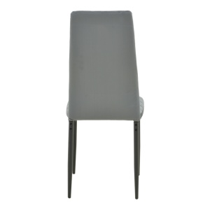 Scaun dining Parker, tapițat cu catifea, Gri/Negru, 41 × 48 × 96 cm - Img 5