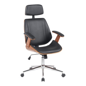 Scaun directorial Fetseno, negru, 53x56x113.5-123.5 cm