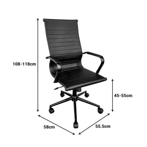 Scaun directorial Valter, negru, 55.5x58x108 cm - Img 6