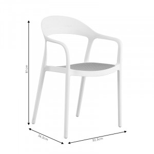 Scaun exterior Ember cu protectie UV plastic bej-negru 52.5x56.5x81cm - Img 7