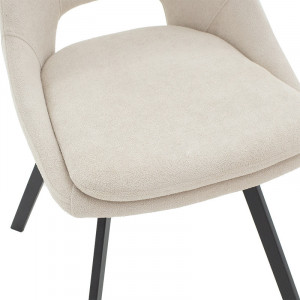 Scaun Initiate boucle material textil crem - picior negru - Img 6