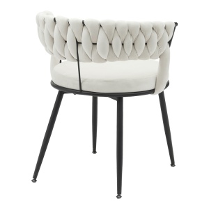 Scaun Model Alkia, Crem/Negru, 60x57x68 cm - Img 2