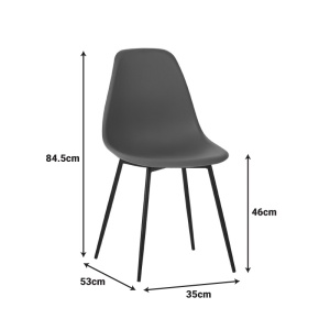 Scaun Model Ballen, Antracit, 41.5x53x84.5 cm - Img 6