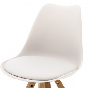 Scaun Model Caron, Alb/Natur, 48x55x80 cm - Img 5