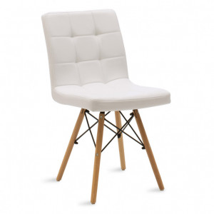 Scaun Model Cian, Alb/Stejar, 43x56x81 cm - Img 1