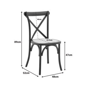 Scaun Model Dylon, Natur/Negru, 48x52x89 cm - Img 8